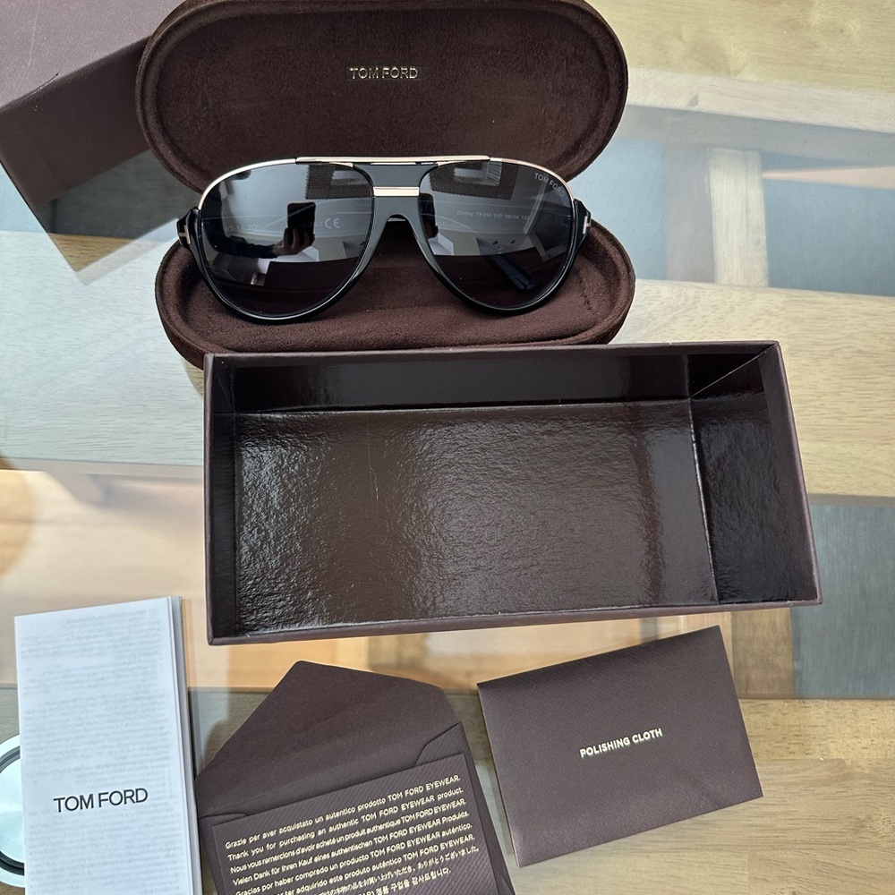 Tom Ford Black Aviator Sunglasses